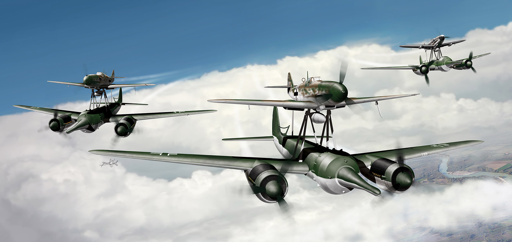 Aviation art - Mistel
